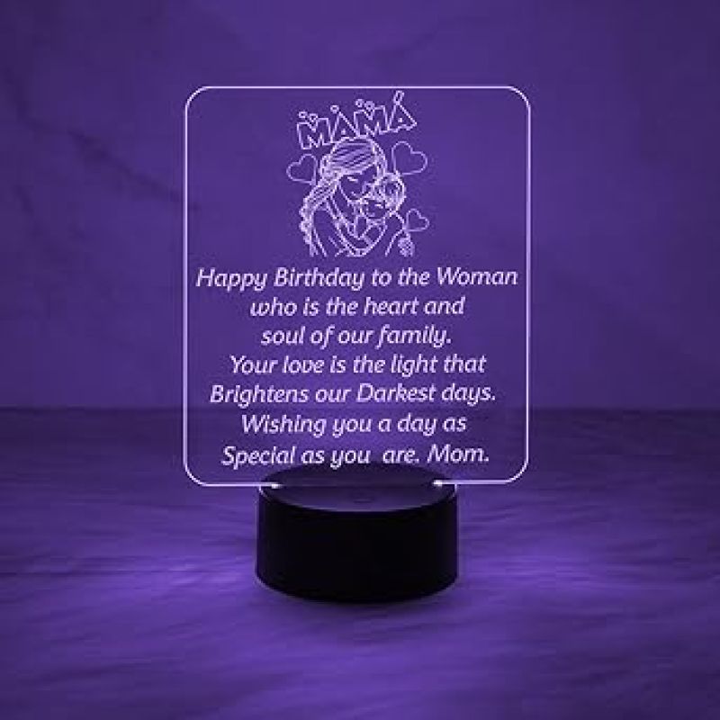 Acrylic Night Lamp Automatic Color Change Light Birthday Gift for Mom  Birthday Day Gifts from Daughter Son  Surprise Gift for Mom