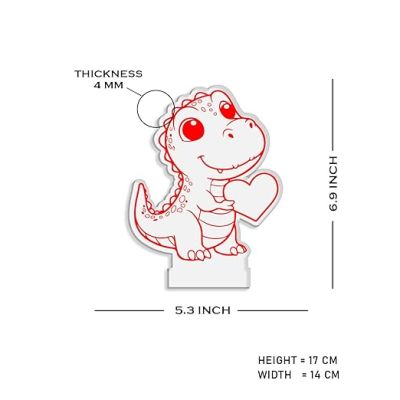 3D Illusion Crocodile Night Lamp with Warm White Light  Lamp for Kids Room  Cute Night Lamp  Home Decor Light  Desk Table Lamp