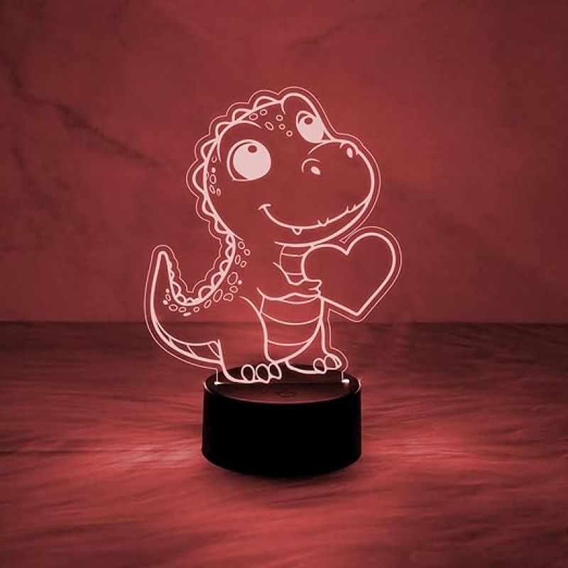 3D Illusion Crocodile Night Light for Children with 7 Color Changing Light & Touch Control Christmas Birthday Gifts Suitable for Boys Girls