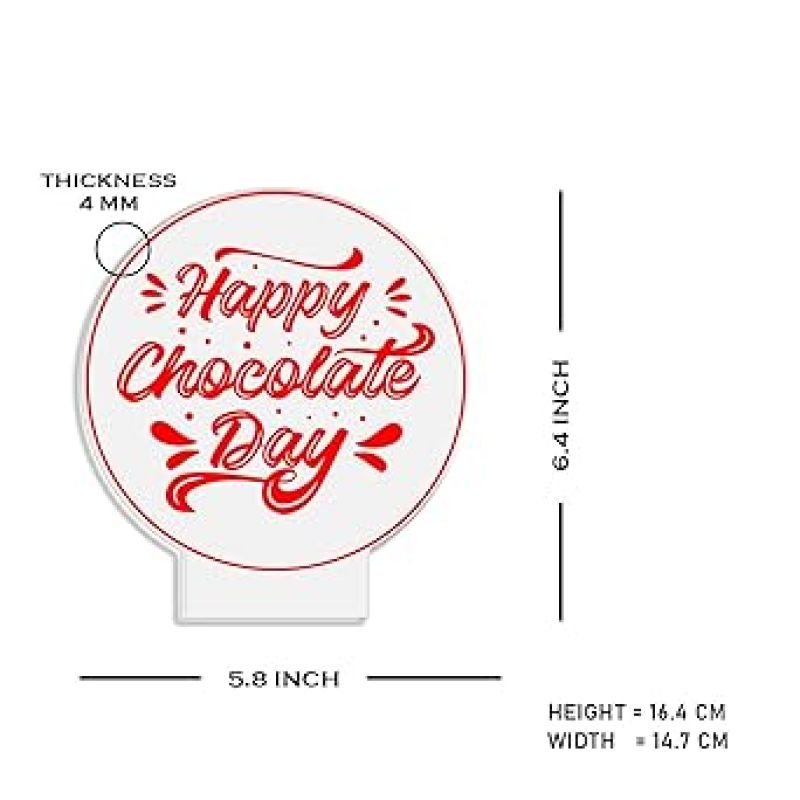 Happy Chocolate Day Gift Night Lamp with Warm White Light  Valentine's Day Chocolate Gift Light  Gift for Someone Special