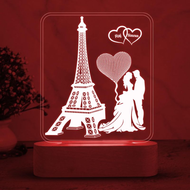Personalized Eiffel Tower LED Lamp with 7 Color Changing Light Customized with Name  Best Gift for Couple  Birthday Gift for Wife  Gift for Anniversary