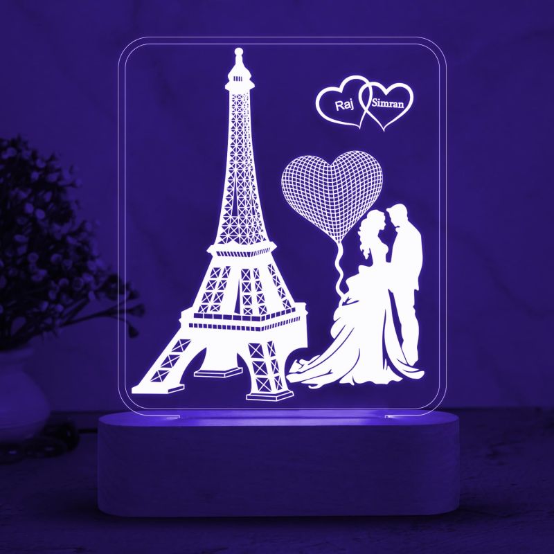 Personalized Eiffel Tower LED Lamp with 7 Color Changing Light Customized with Name  Best Gift for Couple  Birthday Gift for Wife  Gift for Anniversary