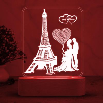 Personalized Eiffel Tower LED Lamp with 7 Color Changing Light Customized with Name  Best Gift for Couple  Birthday Gift for Wife  Gift for Anniversary