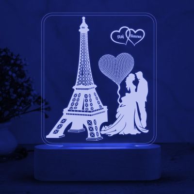 Personalized Eiffel Tower LED Lamp with 7 Color Changing Light Customized with Name  Best Gift for Couple  Birthday Gift for Wife  Gift for Anniversary