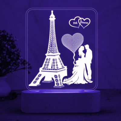 Personalized Eiffel Tower LED Lamp with 7 Color Changing Light Customized with Name  Best Gift for Couple  Birthday Gift for Wife  Gift for Anniversary