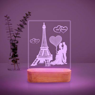 Personalized Eiffel Tower LED Lamp with 7 Color Changing Light Customized with Name  Best Gift for Couple  Birthday Gift for Wife  Gift for Anniversary
