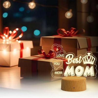 Best Mom Acrylic Led Desk Table Lamp  Birthday Gift for Mom  Mothers Day Gift  Express Your Love for Mom  Warm White Lamp
