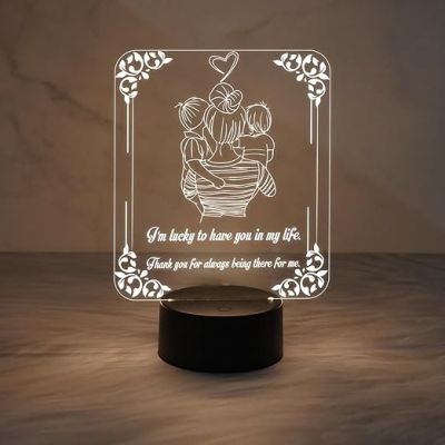 Acrylic Engraved Night Lamp with Warm White Light  Best Gift for Mother  Mothers Day Gift for Mom  Birthday Gift for Mom