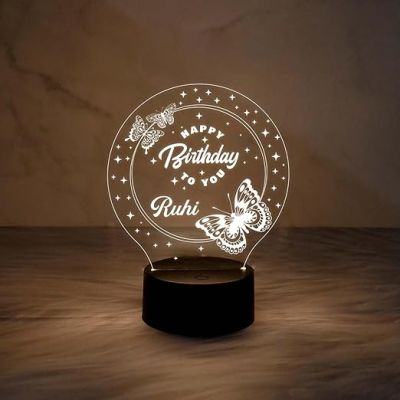 Personalized Happy Birthday to You Acrylic Night Lamp with Warm White Light  Customized with Name  Birthday Gift for Wife Girlfriend Friends