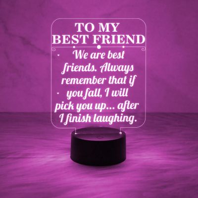 to My Best Friend Gift Night Lamp  Friends Night Light for Best Friend Sister Brother  Automatic Color Changing Light Desk Table Lamp