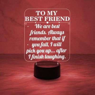 to My Best Friend Gift Night Lamp  Friends Night Light for Best Friend Sister Brother  Automatic Color Changing Light Desk Table Lamp