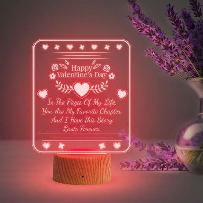 Happy Valentine Day Gift for Your Soulmate  Valentine Day Gift for Husband Wife Girlfriend Boyfriend 7 Color Changing Light for Bedroom  Engraved Night Lamp  Love Lamp Light