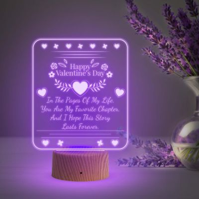 Happy Valentine Day Gift for Your Soulmate  Valentine Day Gift for Husband Wife Girlfriend Boyfriend 7 Color Changing Light for Bedroom  Engraved Night Lamp  Love Lamp Light