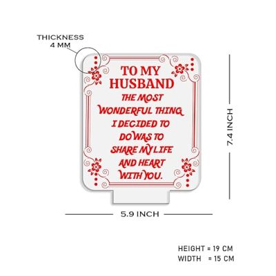 Gift for Husband Engraved Quote Night Lamp with Warm White Light Express Your Love for Husband  Birthday Gift for Husband