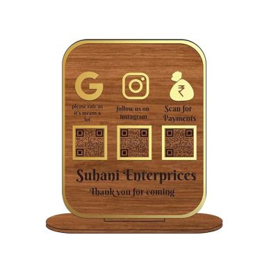 Personalized QR Code Frame With Stand  Customized With Name & QR Scan  Gpay phonepe QR code stand for Businesses, Offices Salon Beautician Dental Clinics Hospitals (Design 2)