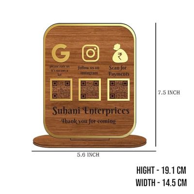 Personalized QR Code Frame With Stand  Customized With Name & QR Scan  Gpay phonepe QR code stand for Businesses, Offices Salon Beautician Dental Clinics Hospitals (Design 2)