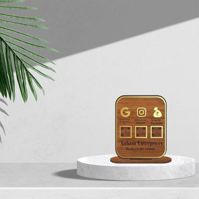 Personalized QR Code Frame With Stand  Customized With Name & QR Scan  Gpay phonepe QR code stand for Businesses, Offices Salon Beautician Dental Clinics Hospitals (Design 2)