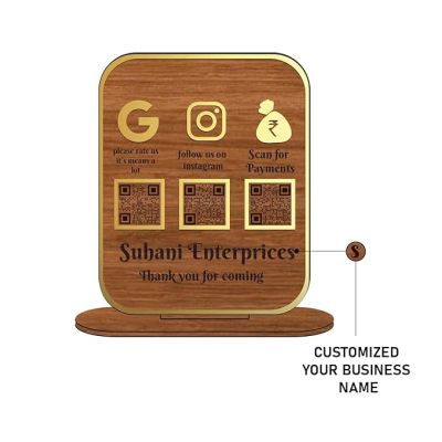 Personalized QR Code Frame With Stand  Customized With Name & QR Scan  Gpay phonepe QR code stand for Businesses, Offices Salon Beautician Dental Clinics Hospitals (Design 2)