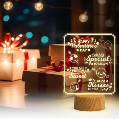 Happy Valentine Day Gift Lamp with Warm White Light  Gift for Someone Special  Valentine Day Gift for Girlfriend Wife