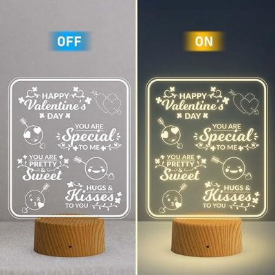 Happy Valentine Day Gift Lamp with Warm White Light  Gift for Someone Special  Valentine Day Gift for Girlfriend Wife