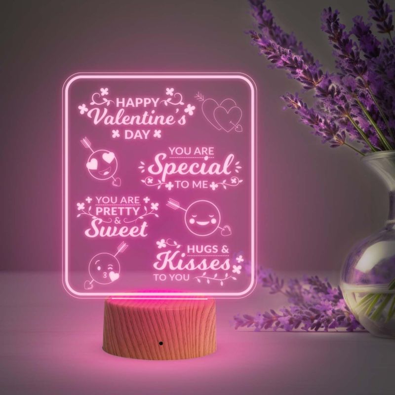 Happy Valentine Day Gift Lamp with Automatic Color Changing Light  Gift for Someone Special  Valentine Day Gift for Girlfriend Wife