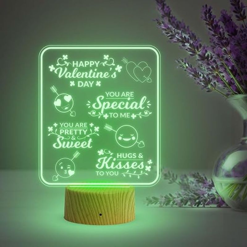 Happy Valentine Day Gift Lamp with Automatic Color Changing Light  Gift for Someone Special  Valentine Day Gift for Girlfriend Wife