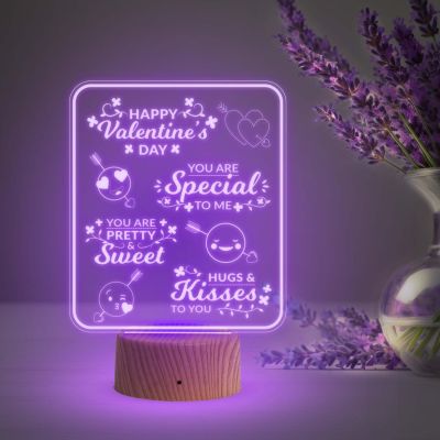 Happy Valentine Day Gift Lamp with Automatic Color Changing Light  Gift for Someone Special  Valentine Day Gift for Girlfriend Wife