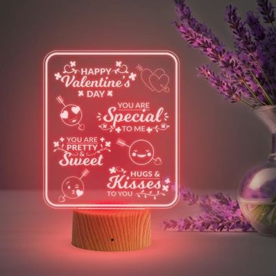 Happy Valentine Day Gift Lamp with Automatic Color Changing Light  Gift for Someone Special  Valentine Day Gift for Girlfriend Wife