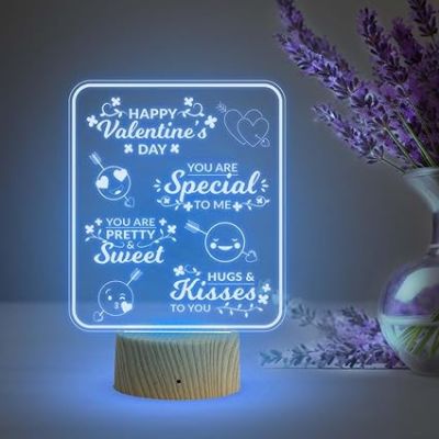 Happy Valentine Day Gift Lamp with Automatic Color Changing Light  Gift for Someone Special  Valentine Day Gift for Girlfriend Wife