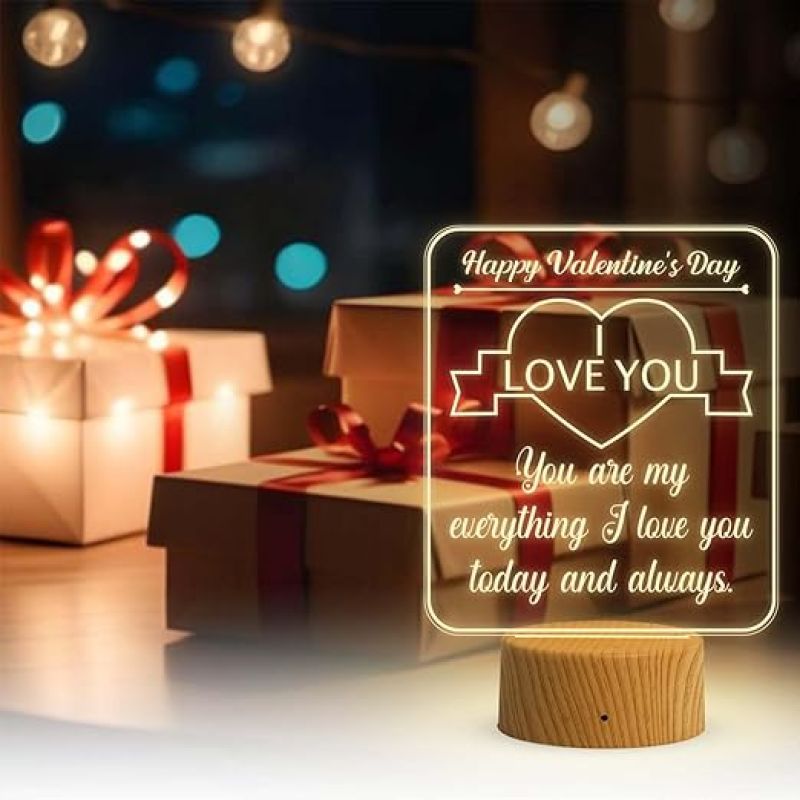 Happy Valentine Day Gift Lamp I Love You Led Light with Warm White Light  Gift for Someone Special  Gift for Girlfriend Boyfriend Wife Husband