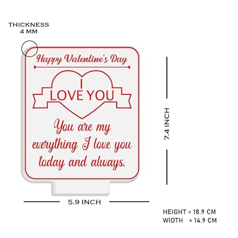 Happy Valentine Day Gift Lamp I Love You Led Light with Warm White Light  Gift for Someone Special  Gift for Girlfriend Boyfriend Wife Husband