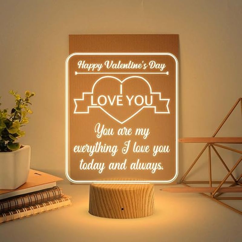Happy Valentine Day Gift Lamp I Love You Led Light with Warm White Light  Gift for Someone Special  Gift for Girlfriend Boyfriend Wife Husband