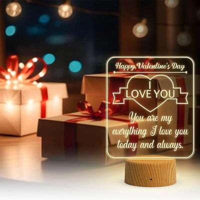 Happy Valentine Day Gift Lamp I Love You Led Light with Warm White Light  Gift for Someone Special  Gift for Girlfriend Boyfriend Wife Husband