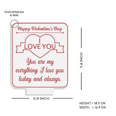 Happy Valentine Day Gift Lamp I Love You Led Light with Warm White Light  Gift for Someone Special  Gift for Girlfriend Boyfriend Wife Husband
