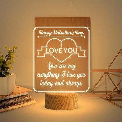 Happy Valentine Day Gift Lamp I Love You Led Light with Warm White Light  Gift for Someone Special  Gift for Girlfriend Boyfriend Wife Husband