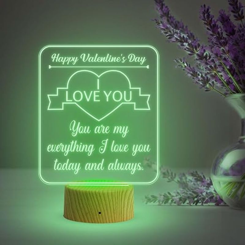 Happy Valentine Day Gift Lamp I Love You Led Light with Automatic Color Changing Light  Gift for Someone Special  Gift for Girlfriend Boyfriend Wife Husband