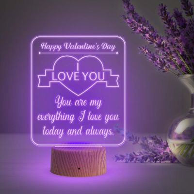 Happy Valentine Day Gift Lamp I Love You Led Light with Automatic Color Changing Light  Gift for Someone Special  Gift for Girlfriend Boyfriend Wife Husband