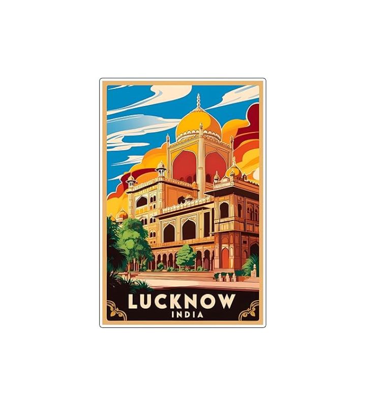 Lucknow Fridge Magnet Indian State Theme Wooden Fridge Magnet for Home Office Kitchen Refrigerator Door Stylish Decor Souvenir Gift