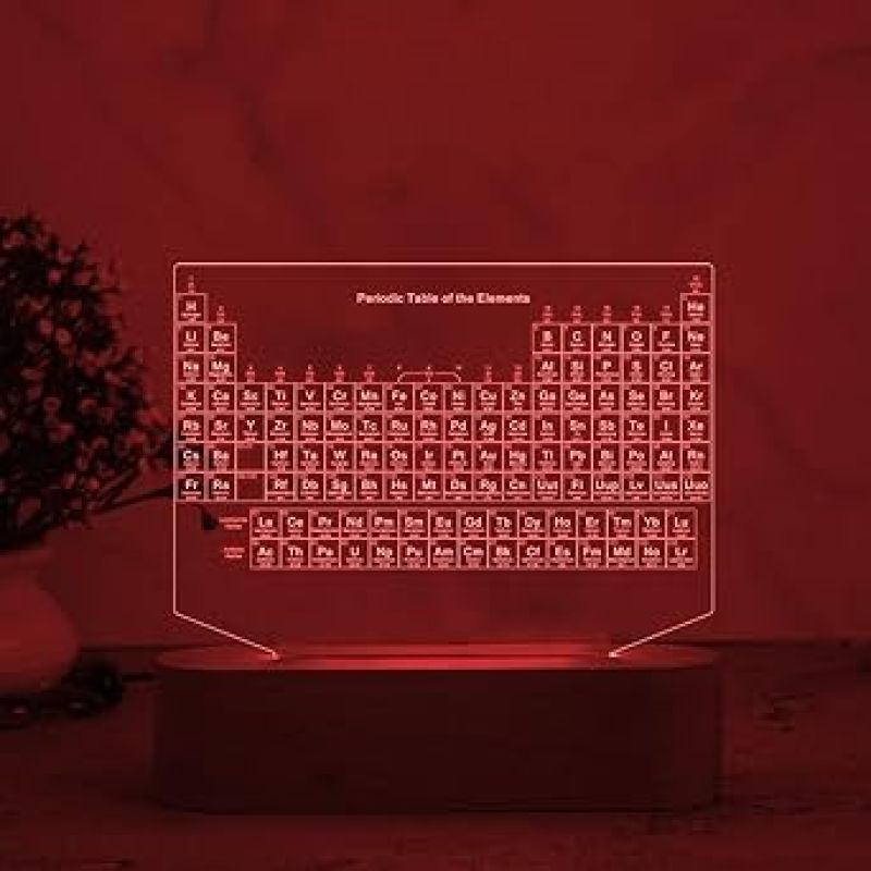 3D Illusion Periodic Table of Elements Desk Table Lamp  7 Color Changing Light  Gift for Chemistry Student & Science Lovers  Science Classroom Table Lamp