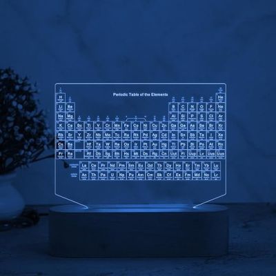 3D Illusion Periodic Table of Elements Desk Table Lamp  7 Color Changing Light  Gift for Chemistry Student & Science Lovers  Science Classroom Table Lamp
