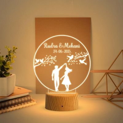 Personalized Cute Couple Night Lamp with Warm White Light  Gift for Anniversary Birthday Valentine Day  Gift for Loveable Person