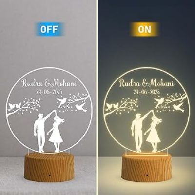 Personalized Cute Couple Night Lamp with Warm White Light  Gift for Anniversary Birthday Valentine Day  Gift for Loveable Person