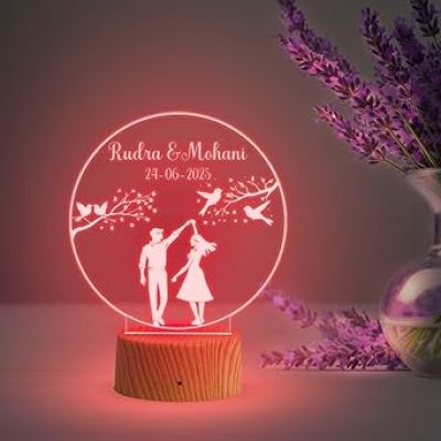 Personalized Cute Couple Night Lamp with Automatic Color Changing Light  Gift for Anniversary Birthday Valentine Day  Gift for Loveable Person