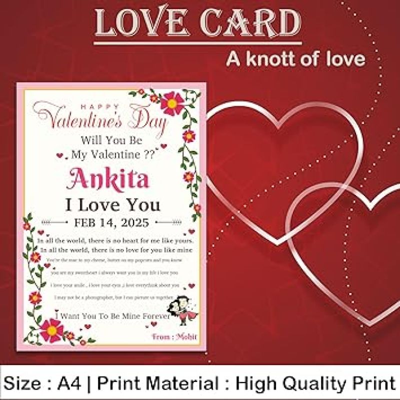 Personalized Happy Valentine Day Love Agreement Letter  Purpose Day Gift for Boyfriend Girlfriend  Love Letter for Girlfriend  Gift For Valentine Day