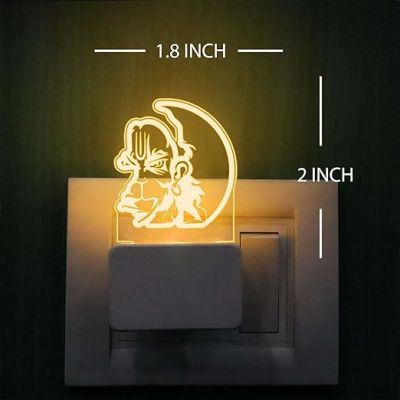 3D Illusion Lord Hanuman Plug Night Lamp with Warm White Light  Home & Office Decoration  Religious Led Lamp  Pooja Room Decor Light