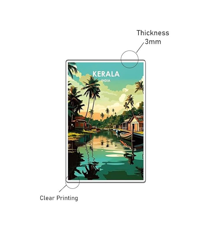 Beautiful Kerala Fridge Magnet for Refrigerator Decor  Kerala Culture Magnet Sticker  Decorative Items for Kitchen Fridge Magnet | Travel Souvenir Gift