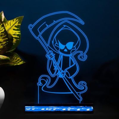 3D Illusion Cartoon Grimreaper Night Lamp with 16 Color Changing Light with Remote Control  Best Gift for Children Girls Boys  Gift for Cartoon Lover