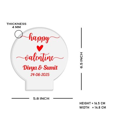 3D Illusion Personalized Happy Valentine Day Lamp with Warm White Light  Romantic Gift for Valentine’s Day  Gift for Wife Husband Boyfriend Girlfriend