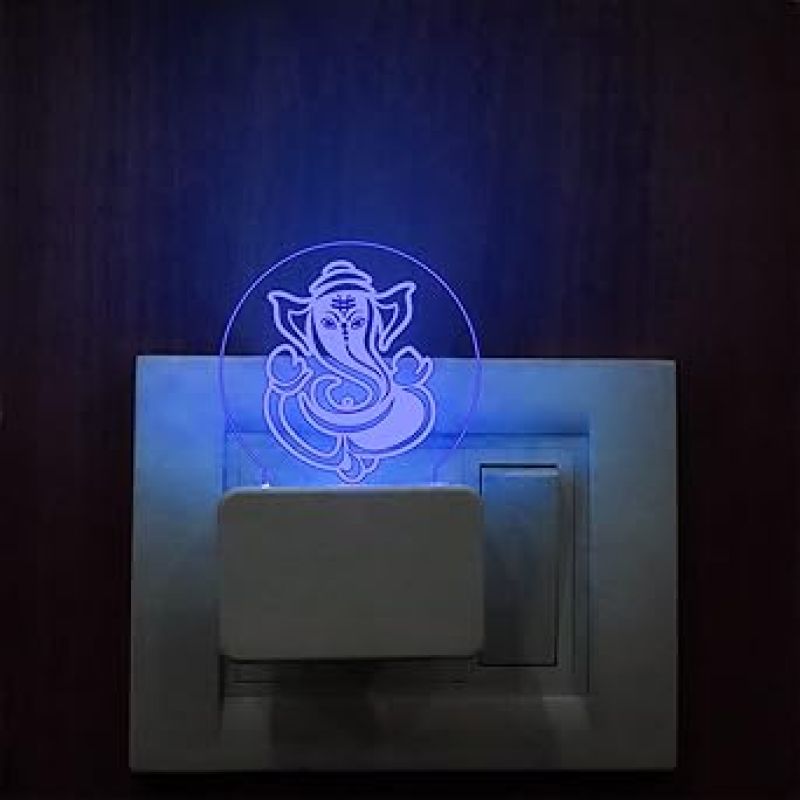 3D Illusion Lord Ganesha Plug Night lamp Multicolored Best Gift for Diwali