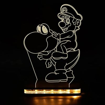 3D Illusion Mario Cartoon Night Lamp with Warm White Light  Best Gift for Children Girls Boys  Gift for Cartoon Lover